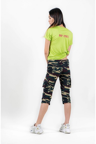 Camo Low Waist Cotton Pants