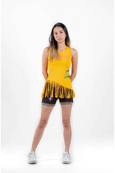 Frilly Fitting Cotton Tee (Sleeveless)